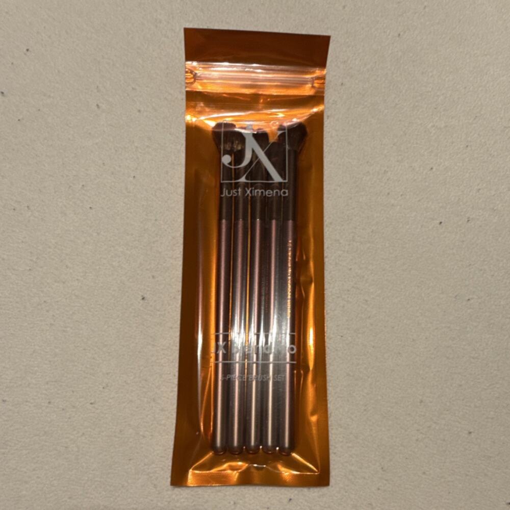 Just Ximena JX BlendPro 5-Piece Makeup Brush Set Blending Angle Crease Brown